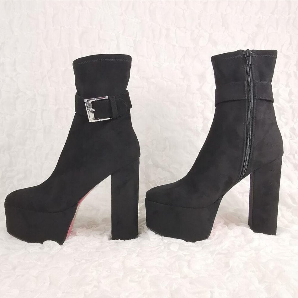 MichellMacaron Buckle Short Boots 13.5cm Heel - Picture 2 of 16